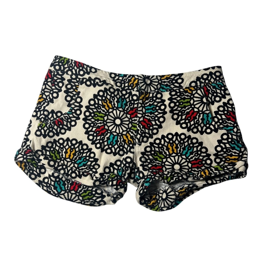 Judith March Womens Geometric Mandala Print Shorts Multi Color High Rise Boho 30